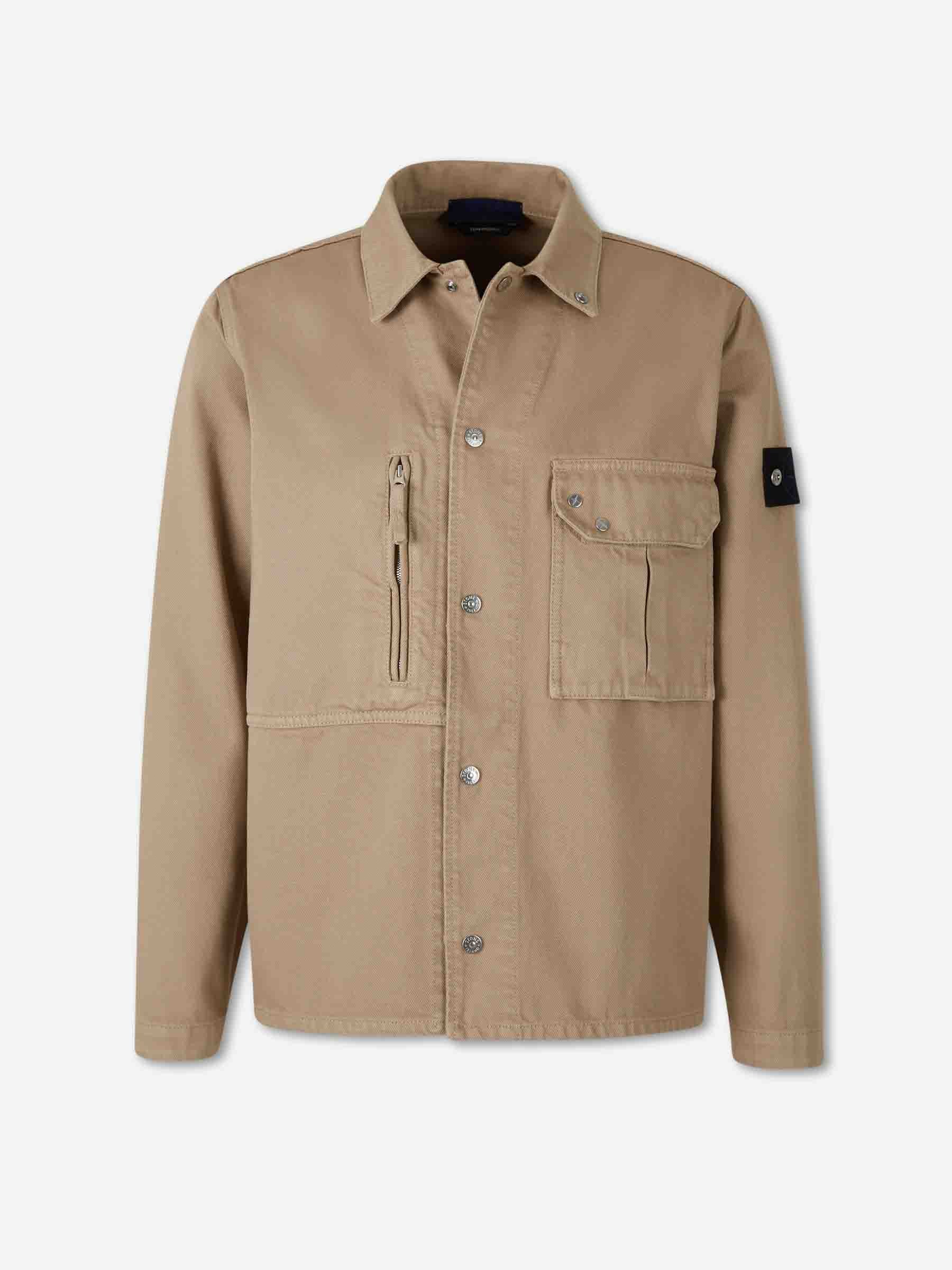 Stone Island Hombre Barcelona Sobrecamisa Técnica Algodón color Camel sku 513-000129 01 - Foto 1