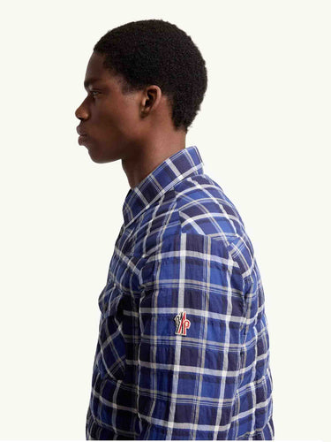 Moncler Grenoble Hombre Barcelona Sobrecamisa Acolchada Cuadros color Azul Cobalto sku 513-000132 01 - Foto 5