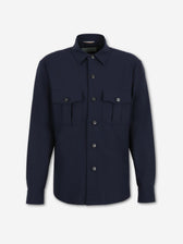Canali Hombre Barcelona Abrigo Largo de corte sastrero con solapa clásica color Azul Marino sku 513-000143 01 - Foto 1