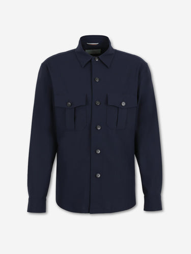 Canali Hombre Barcelona Abrigo Largo de corte sastrero con solapa clásica color Azul Marino sku 513-000143 01 - Foto 1