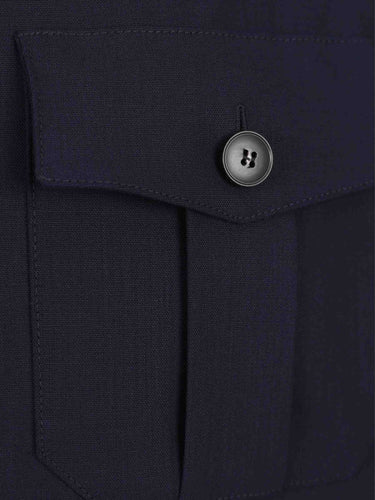 Canali Hombre Barcelona Abrigo Largo de corte sastrero con solapa clásica color Azul Marino sku 513-000143 01 - Foto 3