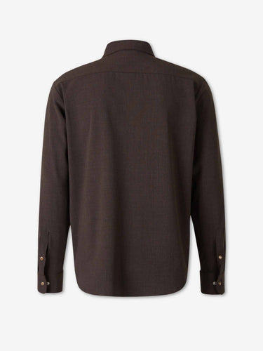 Marco Pescarolo Hombre Barcelona Camisa Zeus Cashmere color Marrón Oscuro sku 513-000151 02 - Foto 2