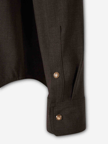 Marco Pescarolo Hombre Barcelona Camisa Zeus Cashmere color Marrón Oscuro sku 513-000151 02 - Foto 4