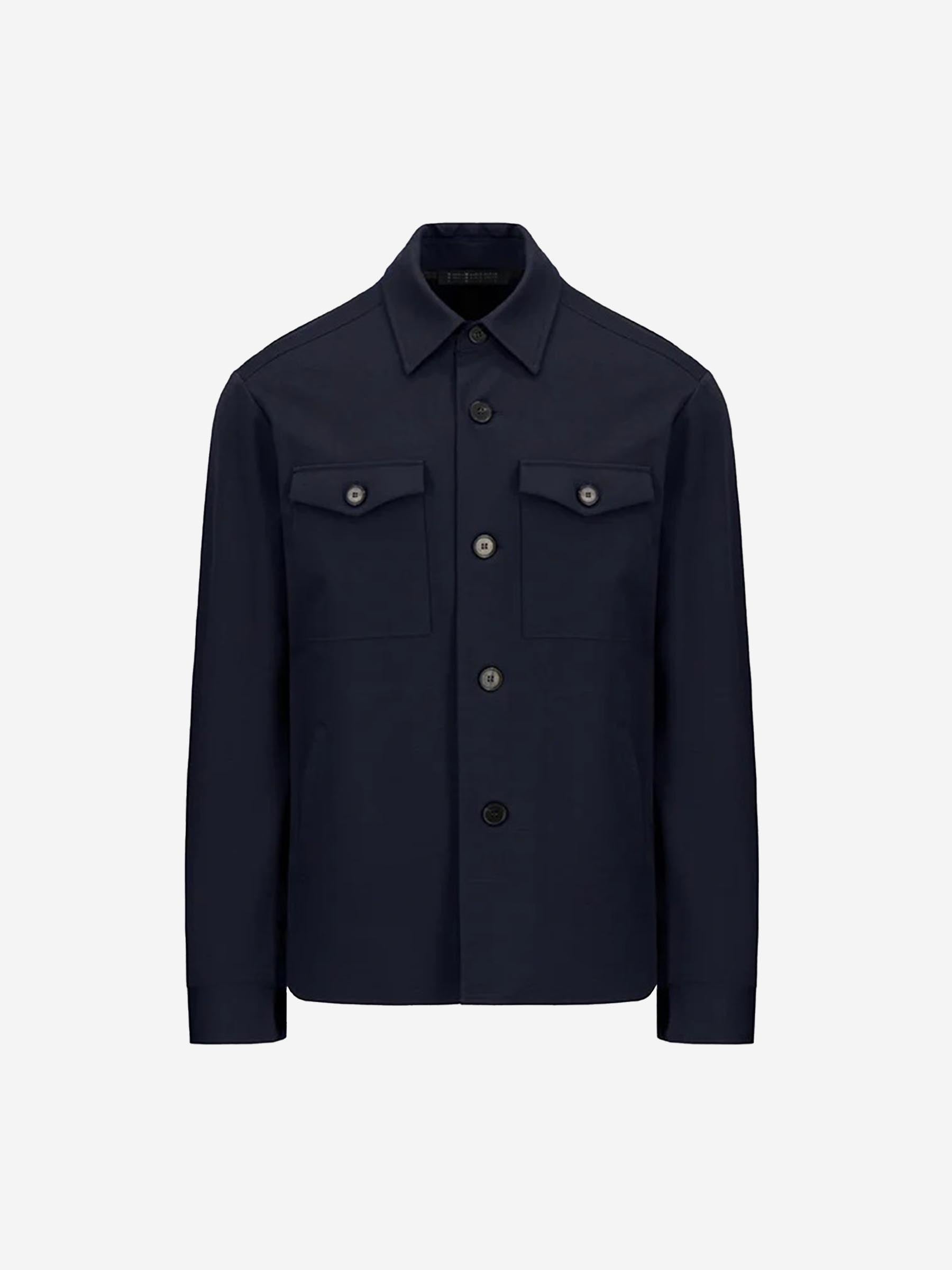 Harris Wharf Hombre Barcelona Sobrecamisa Lisa Botones color Azul Noche sku 513-000157 01 - Foto 1