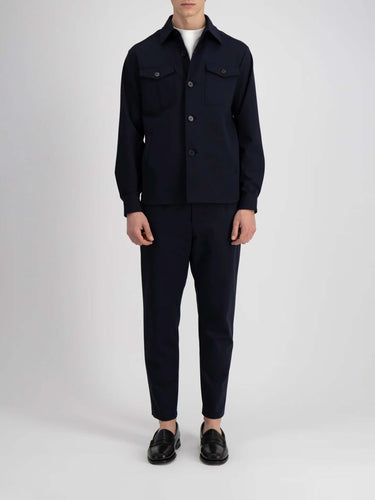 Harris Wharf Hombre Barcelona Sobrecamisa Lisa Botones color Azul Noche sku 513-000157 01 - Foto 2