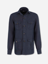Vincenzo di Ruggiero Hombre Barcelona Camisa Lisa Lino color Azul Marino sku 513-000164 01 - Foto 1