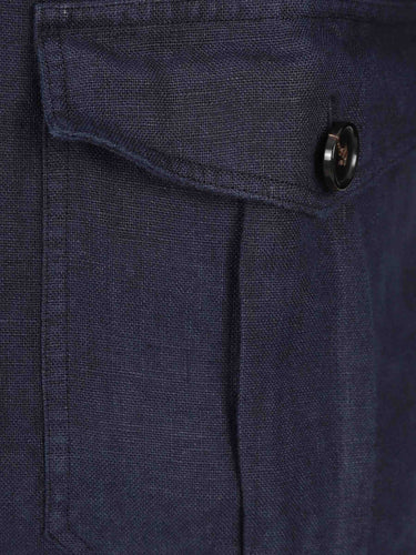 Vincenzo di Ruggiero Hombre Barcelona Camisa Lisa Lino color Azul Marino sku 513-000164 01 - Foto 4