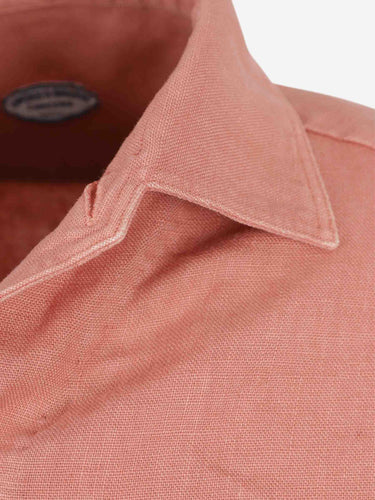 Vincenzo di Ruggiero Hombre Barcelona Camisa Lisa Lino color Terracota sku 513-000164 02 - Foto 3