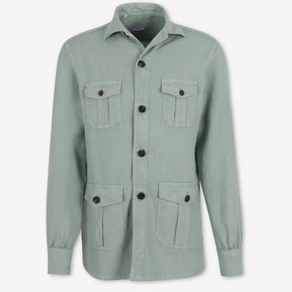 Vincenzo di Ruggiero Hombre Barcelona Camisa Lisa Lino color Verde sku 513-000164 03 - Foto 1