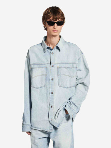 Balenciaga Hombre Barcelona Sobrecamisa Denim color Azul Denim Claro sku 513-000169 01 - Foto 2