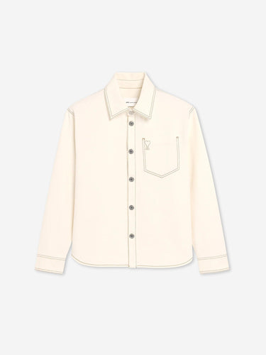 Ami Paris Hombre Barcelona Sobrecamisa Algodón color Marfil sku 513-000172 01 - Foto 1