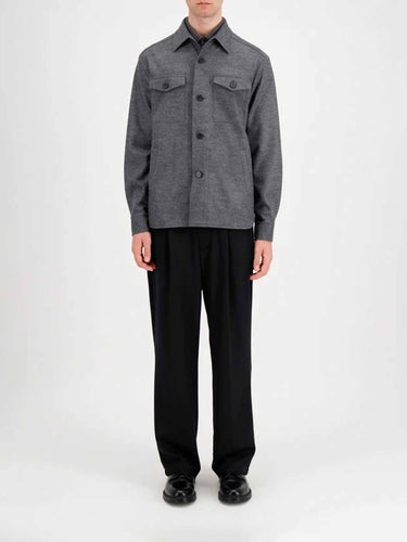Harris Wharf Hombre Barcelona Sobrecamisa Lana color Gris sku 513-000174 02 - Foto 2