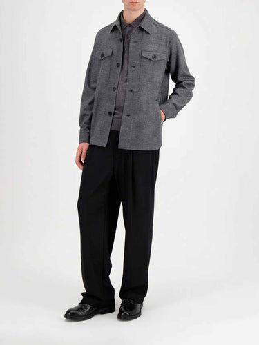 Harris Wharf Hombre Barcelona Sobrecamisa Lana color Gris sku 513-000174 02 - Foto 4