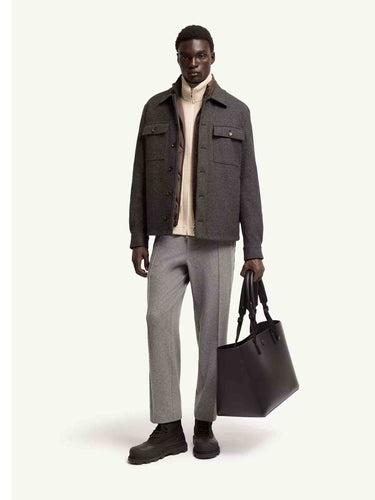Moncler Hombre Barcelona Chaqueta Camisera Franela color Gris Antracita sku 513-000183 01 - Foto 4