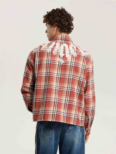 Palm Angels Hombre Barcelona Sobrecamisa Cuadros Logo color Rojo sku 513-000187 02 - Foto 3