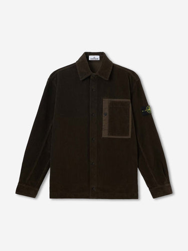 Stone Island Hombre Barcelona Sobrecamisa Pana Algodón color Verde Militar sku 513-000194 01 - Foto 1