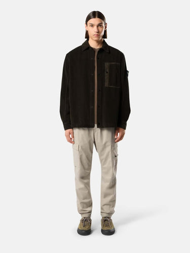 Stone Island Hombre Barcelona Sobrecamisa Pana Algodón color Verde Militar sku 513-000194 01 - Foto 2