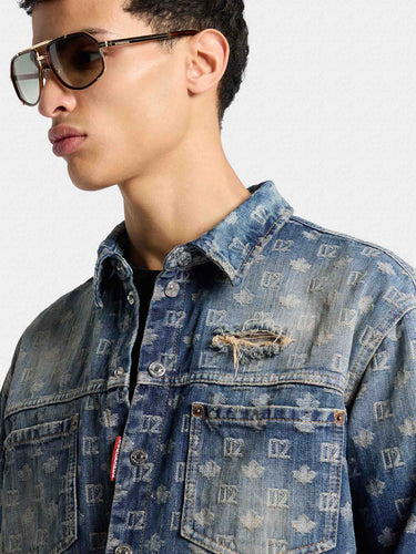 Dsquared2 Hombre Barcelona Chaqueta Denim Monograma color Azul Denim sku 513-000197 01 - Foto 4