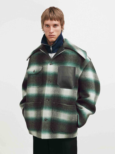 Balenciaga Hombre Barcelona Abrigo Corto Cuadros color Verde Oscuro sku 513-000198 01 - Foto 2