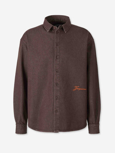 Jacquemus Hombre Barcelona Sobrecamisa Denim de-Nîmes Simon color Marrón sku 513-000201 01 - Foto 1