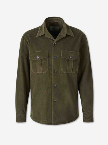 Canali Hombre Barcelona Sobrecamisa Pana Algodón color Verde Militar sku 513-000208 01 - Foto 1