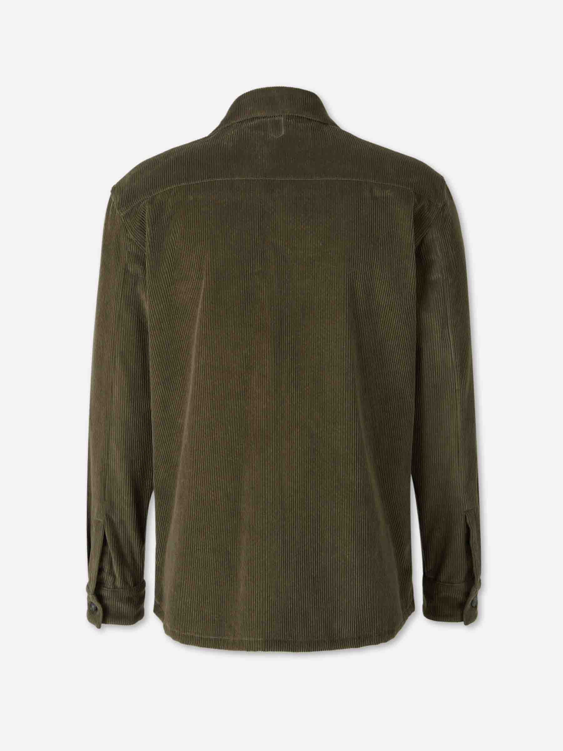 Canali Hombre Barcelona Sobrecamisa Pana Algodón color Verde Militar sku 513-000208 01 - Foto 2