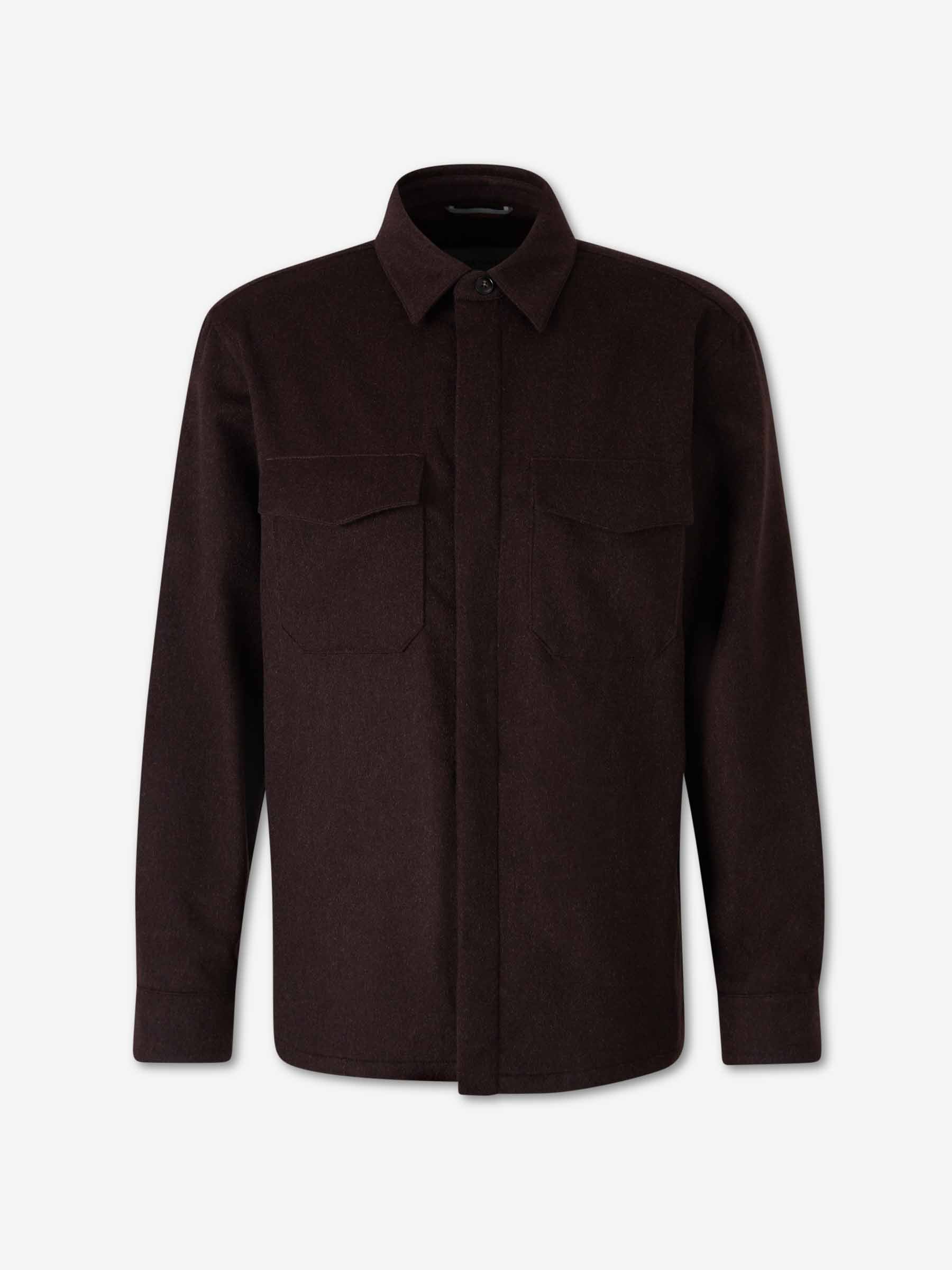 Canali Hombre Barcelona Sobrecamisa Casmere color Marrón Oscuro sku 513-000209 01 - Foto 1