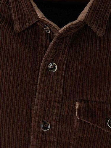 Nine in the morning Hombre Barcelona Sobrecamisa Pana Algodón color Marrón Oscuro sku 513-000224 02 - Foto 3