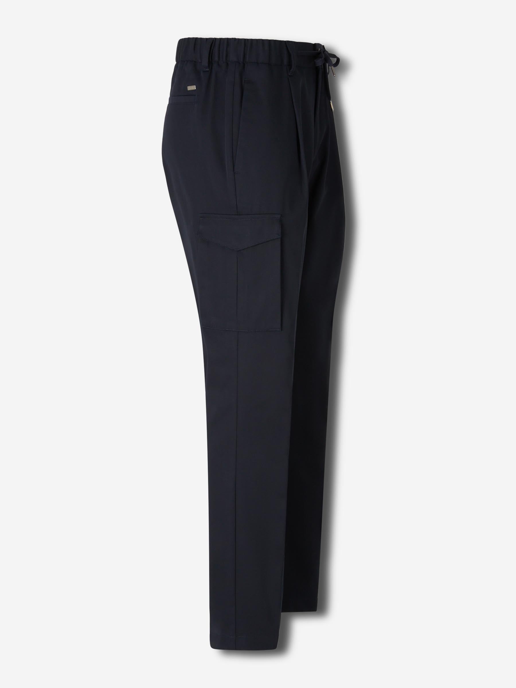 Herno Hombre Barcelona Pantalones Cargo Lona color Azul Noche sku 521-003337 02 - Foto 2