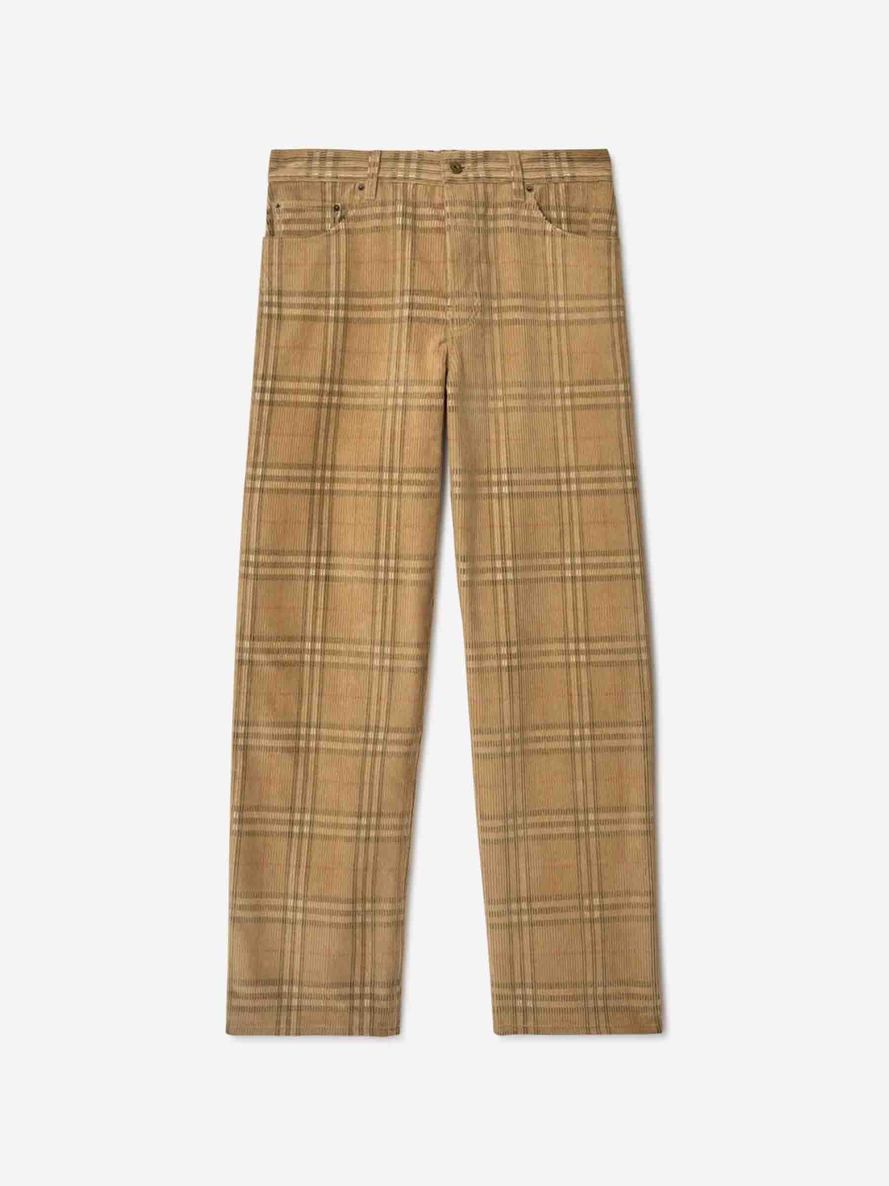 Burberry Hombre Barcelona Pantalones Pana Checked color Camel sku 521-003473 01 - Foto 1