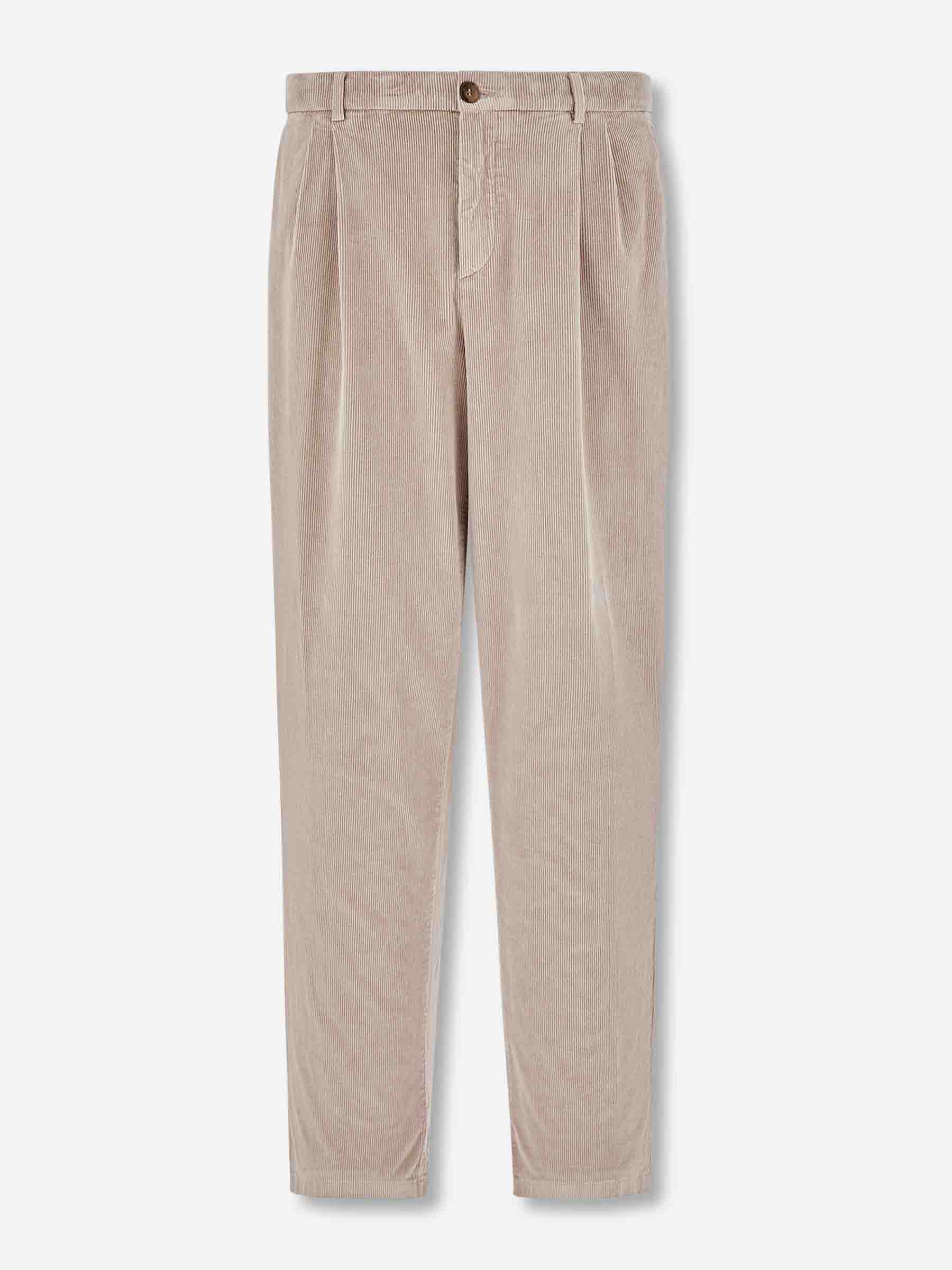 Canali Hombre Barcelona Pantalones Rectos Pana color Beige sku 521-003482 01 - Foto 1