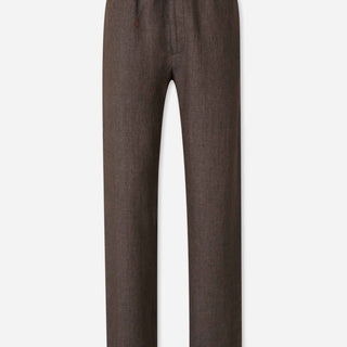 Canali Hombre Barcelona Pantalones Rectos Lino color Marrón Oscuro sku 521-003619 01 - Foto 1