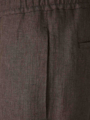 Canali Hombre Barcelona Pantalones Rectos Lino color Marrón Oscuro sku 521-003619 01 - Foto 3