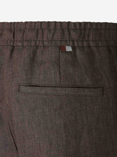 Canali Hombre Barcelona Pantalones Rectos Lino color Marrón Oscuro sku 521-003619 01 - Foto 4