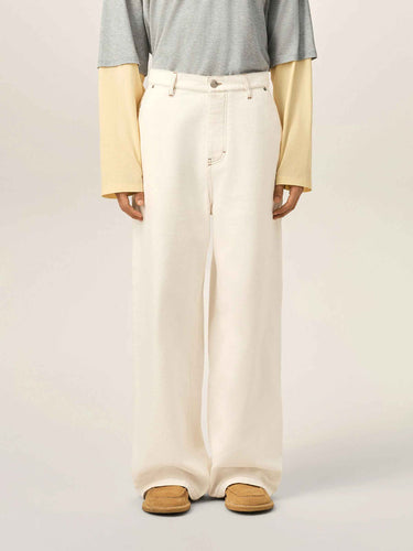 Ami Paris Hombre Barcelona Jeans Anchos Algodón color Beige sku 521-003674 01 - Foto 3