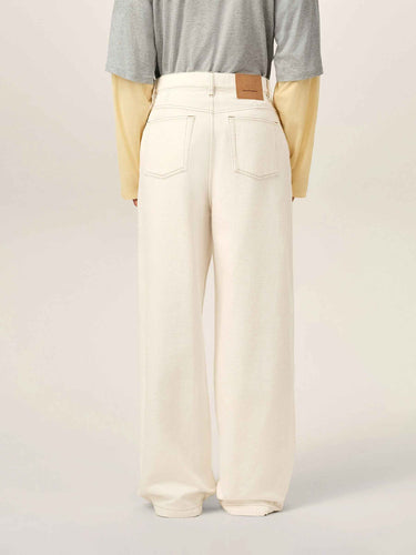 Ami Paris Hombre Barcelona Jeans Anchos Algodón color Beige sku 521-003674 01 - Foto 4