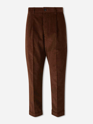 Ami Paris Hombre Barcelona Pantalones Anchos Pana color Marrón Oscuro sku 521-003680 01 - Foto 1