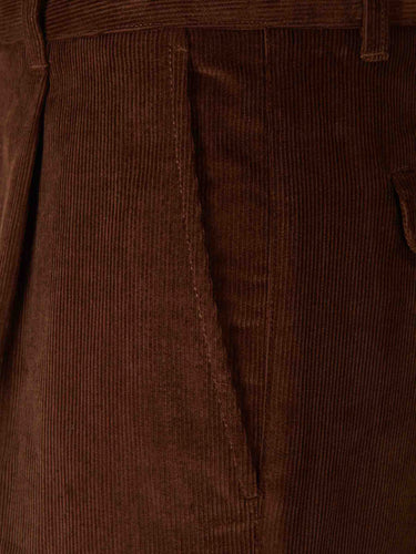 Ami Paris Hombre Barcelona Pantalones Anchos Pana color Marrón Oscuro sku 521-003680 01 - Foto 3
