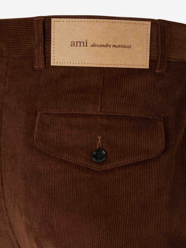 Ami Paris Hombre Barcelona Pantalones Anchos Pana color Marrón Oscuro sku 521-003680 01 - Foto 4