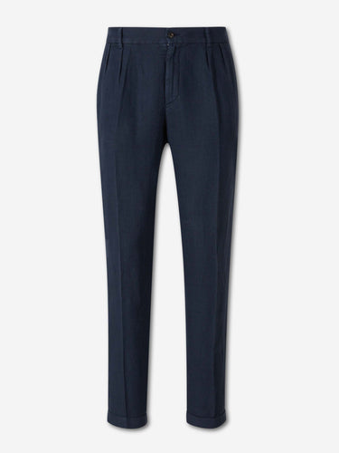 Santa Eulalia Hombre Barcelona Pantalones Rectos Lino color Azul Marino sku 521-003744 02 - Foto 1