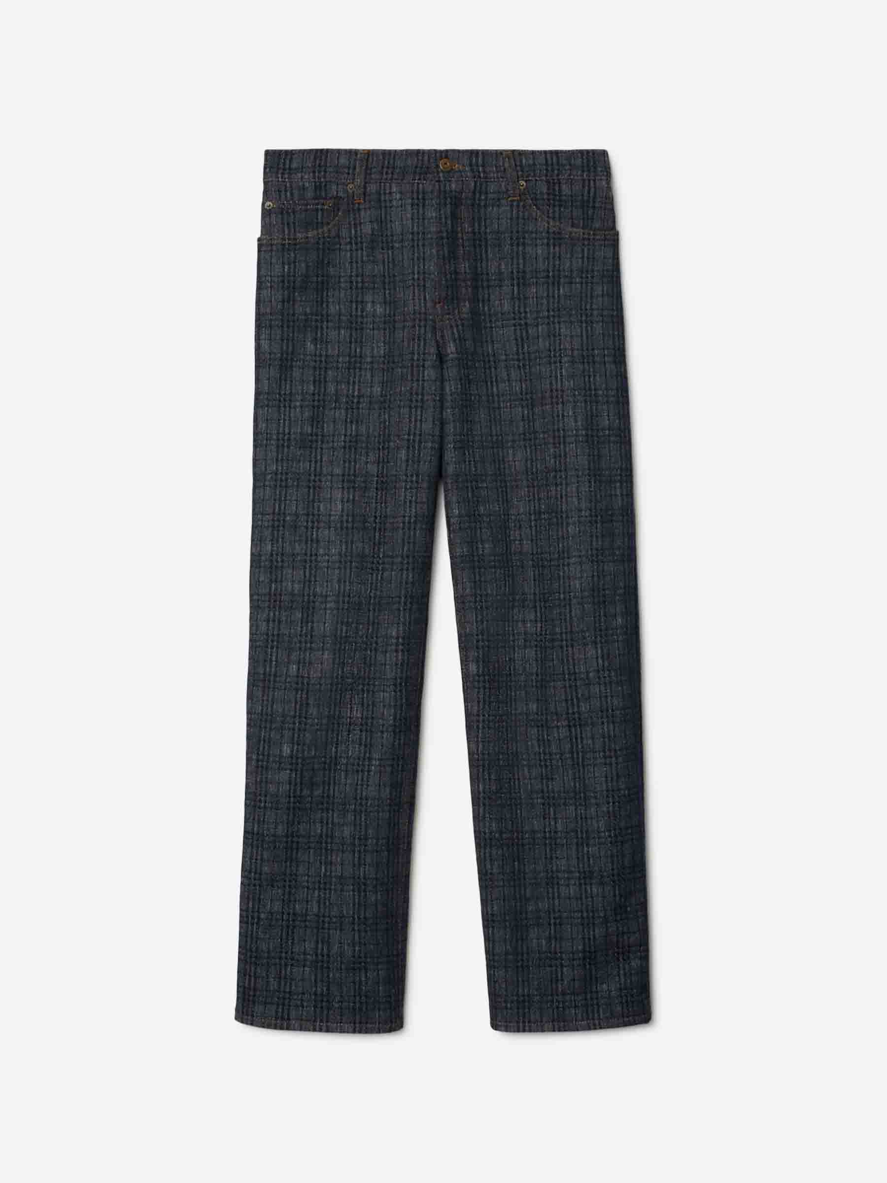 Burberry Hombre Barcelona Jeans Anchos Check color Azul Denim Oscuro sku 522-002843 01 - Foto 1