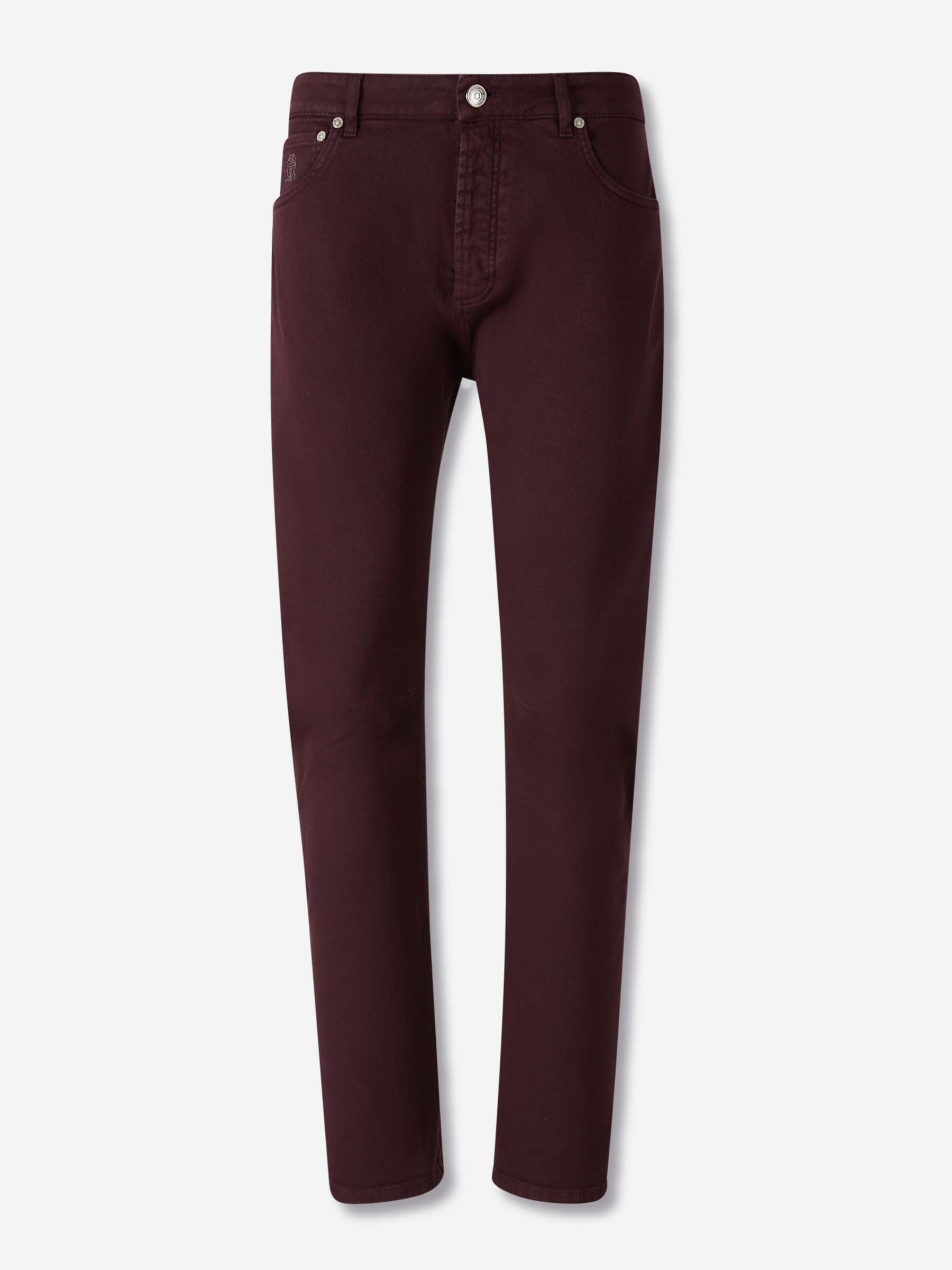 Brunello Cucinelli Hombre Barcelona Jeans Rectos Algodón color Burdeos sku 522-002943 02 - Foto 1