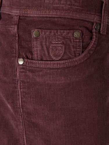 Richard J. Brown Hombre Barcelona Pantalones Pana Algodón color Burdeos sku 522-002947 04 - Foto 3