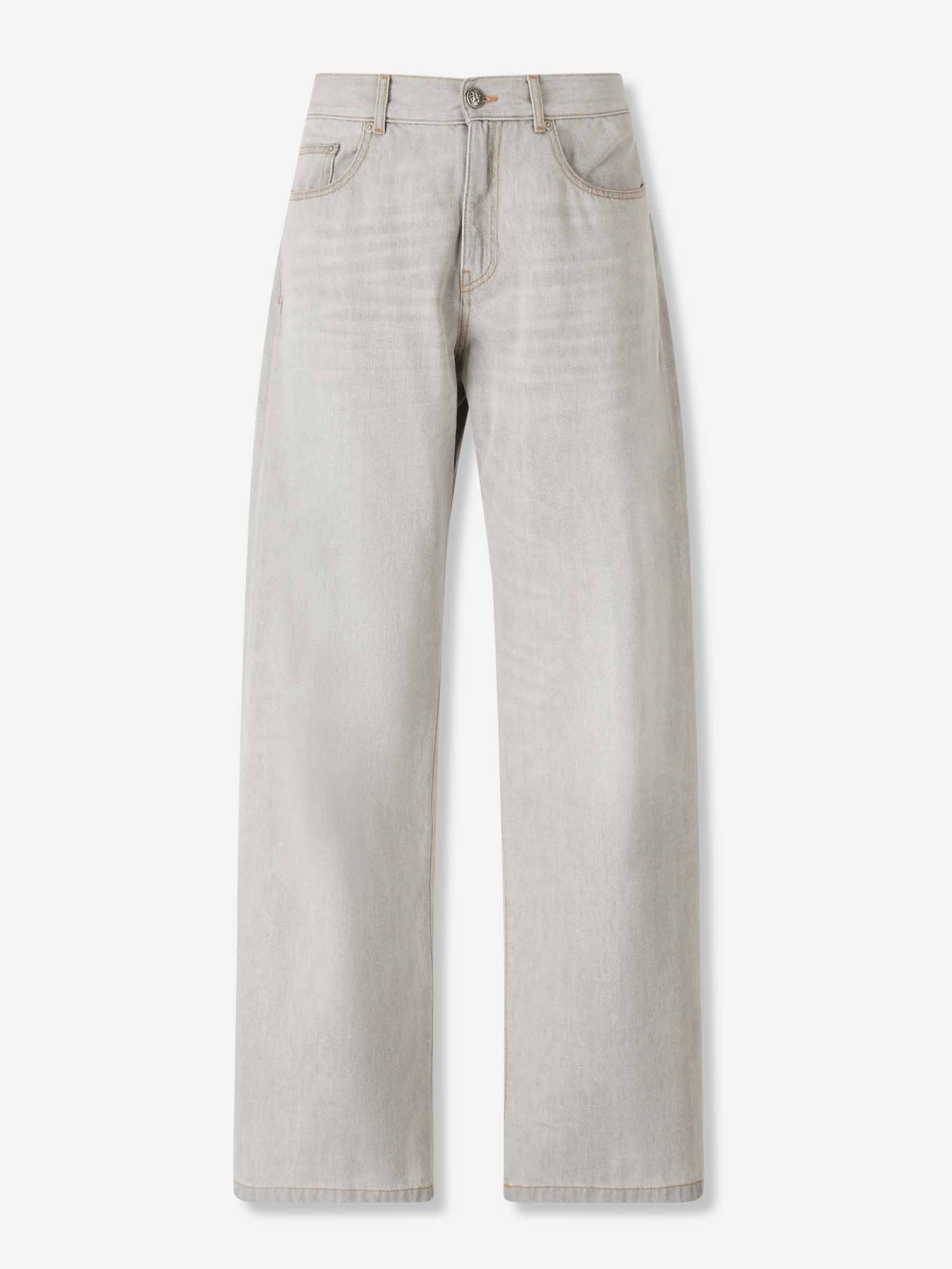 Palm Angels Hombre Barcelona Jeans Curved Logo Loose color Gris sku 522-002968 01 - Foto 1