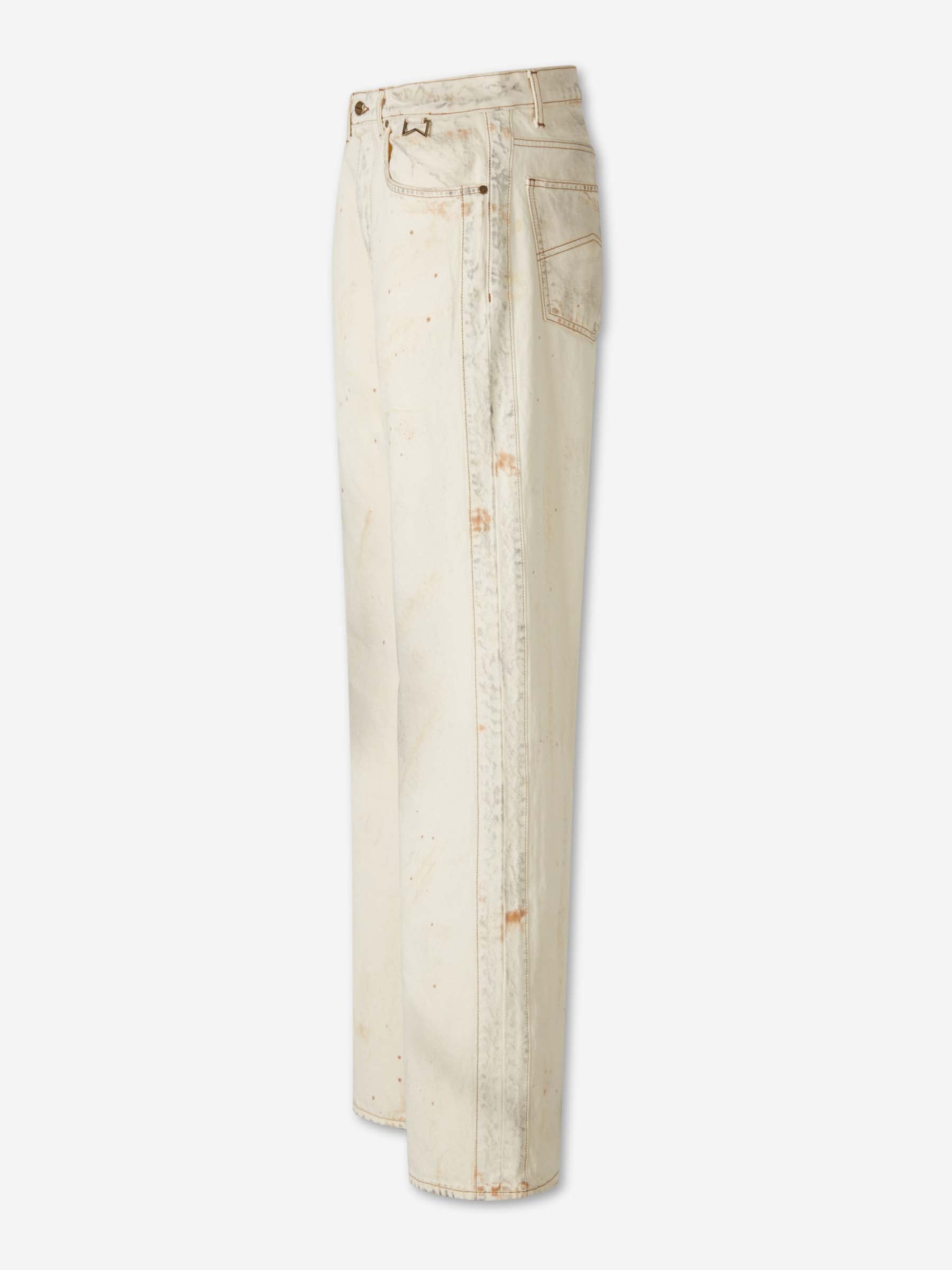 Rhude Hombre Barcelona Jeans Rectos Algodón color Crema sku 522-002982 01 - Foto 2