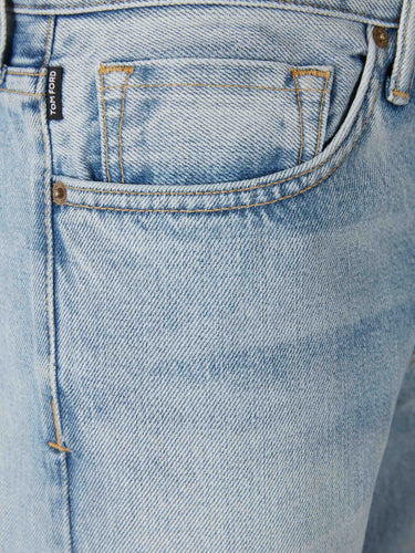 Tom Ford Hombre Barcelona Jeans Slim color Azul Denim Claro sku 522-003007 01 - Foto 3