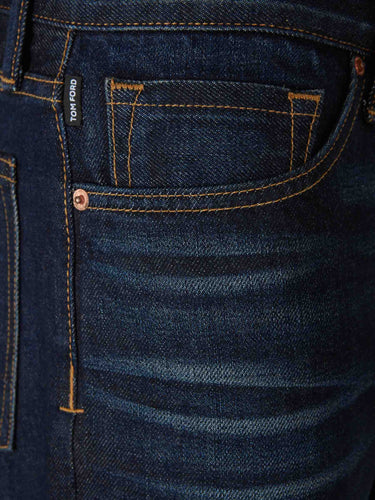 Tom Ford Hombre Barcelona Jeans Rectos Efecto Desgastado color Azul Denim Oscuro sku 522-003111 01 - Foto 3