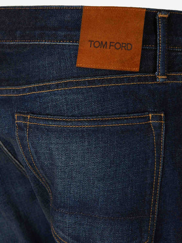 Tom Ford Hombre Barcelona Jeans Rectos Efecto Desgastado color Azul Denim Oscuro sku 522-003111 01 - Foto 4