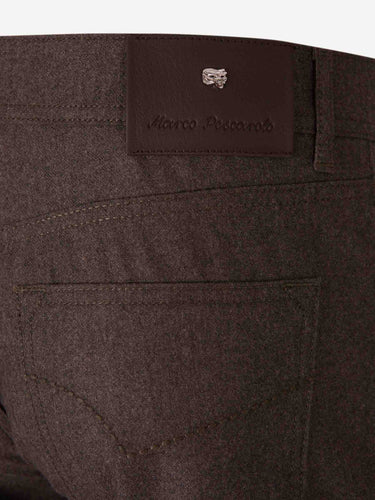 Marco Pescarolo Hombre Barcelona Pantalones Rectos Cashmere color Marrón Oscuro sku 522-003197 06 - Foto 4