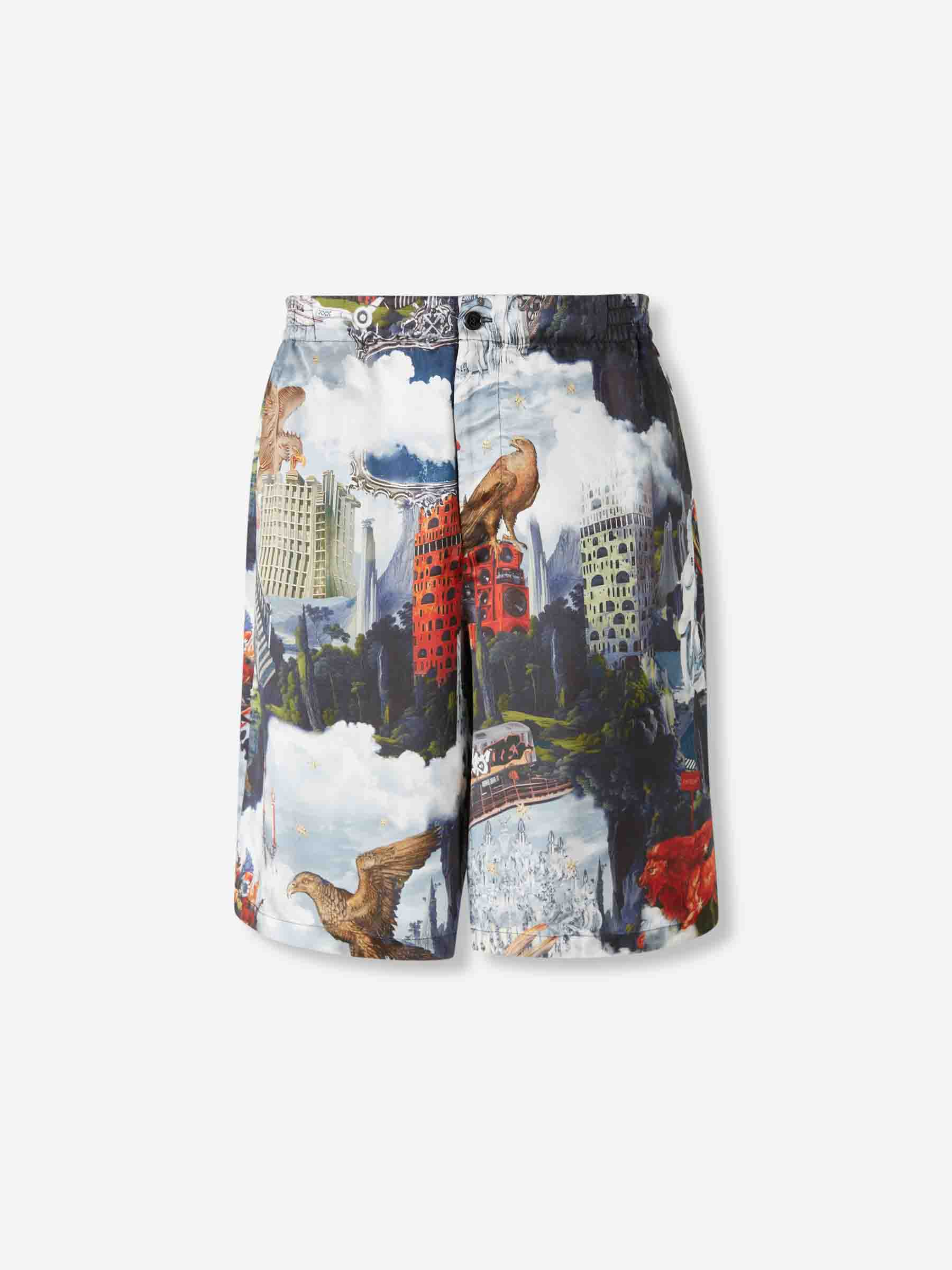 Off-White Hombre Barcelona Bermudas Estampado color Azul Celeste sku 523-001199 01 - Foto 1